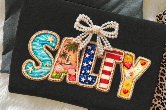 Capture Coastal Calm: The Salty Beach Summer Bow PNG Design