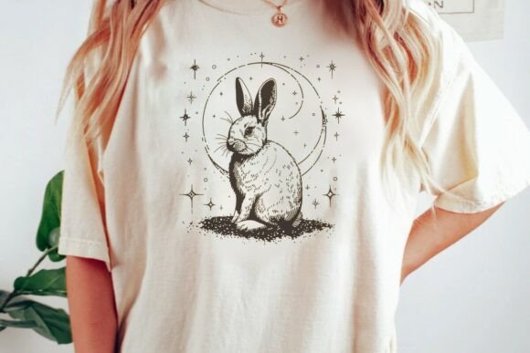 Celestial Rabbit Moon Stars: A Whimsical PNG for Magical Projects