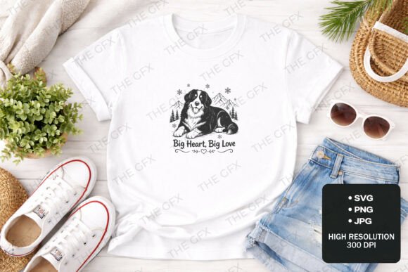Embrace Gentle Giant Warmth: The Bernese Mountain Dog Cozy Tee Design