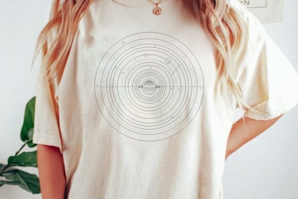 Geometric Solar System Design: A Modern Graphic for Any Project