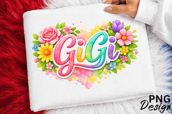 GiGi Floral Heart PNG Design: A Burst of Color for Your Creations