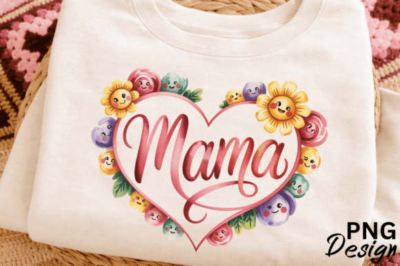 Mama Floral Heart PNG: A Burst of Color for Your Creations