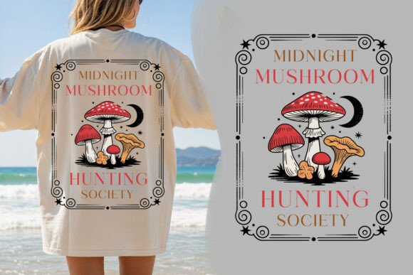 Midnight Mushroom PNG Design: Enchanting Forest Art for Creators