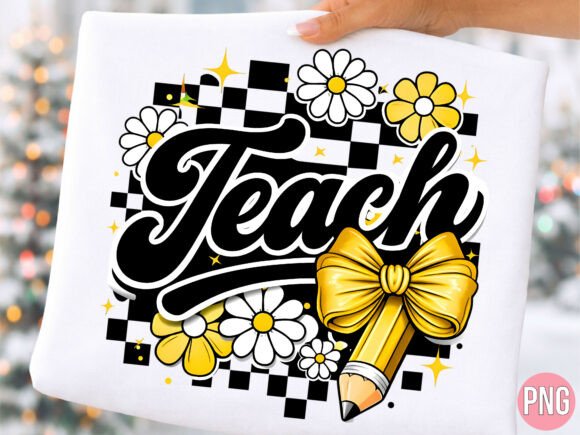 Retro Teach Checkerboard Daisy: A Playful Pattern for Creative Projects
