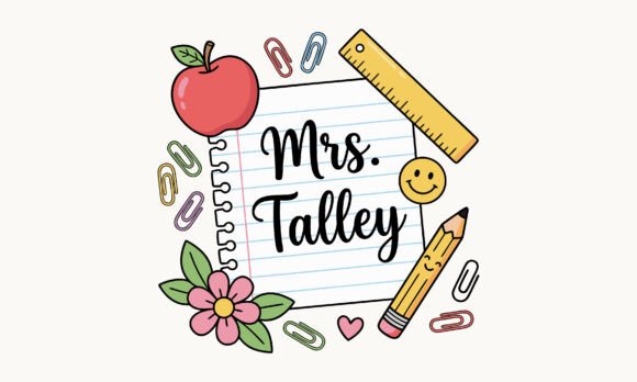 Teacher Name Notebook Design PNG: Creative Ideas & Uses