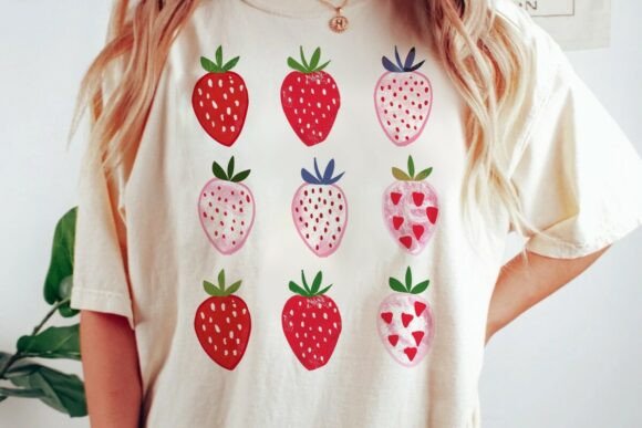 Whimsical Strawberry Pattern Design Png: A Sweet Asset for Your Brand